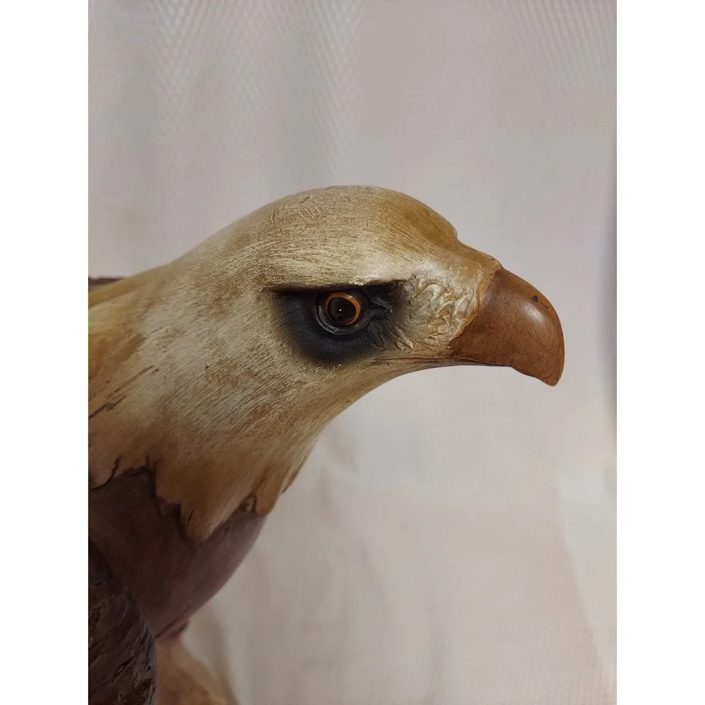 Resin Bald Eagle Statue Wood Appearance 16.5